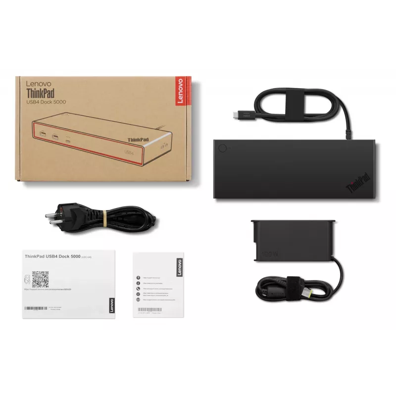 Lenovo ThinkPad USB4 Dock 5000 juhtmega Thunderbolt 4 must