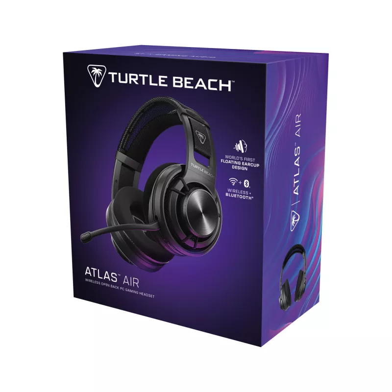 Turtle Beach Atlas Air juhtmevaba avatud seljaga personaalarvuti mängupeakomplekt 24-bitise kõrgtruudusega heli, ringhäälingu klassi mikrofon, ujuv kõrvaklapp, mäluvahtpolstrid ja Bluetooth personaalarvutile