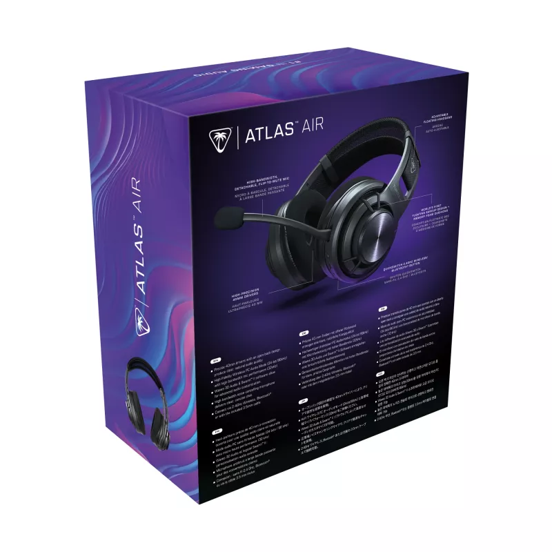 Turtle Beach Atlas Air juhtmevaba avatud seljaga personaalarvuti mängupeakomplekt 24-bitise kõrgtruudusega heli, ringhäälingu klassi mikrofon, ujuv kõrvaklapp, mäluvahtpolstrid ja Bluetooth personaalarvutile