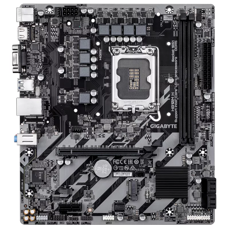 Emaplaat GIGABYTE H810M H Micro ATX, Intel H810 kiibistik, LGA 1851, DDR5, 2x DIMM kuni 128 GB, PCIe 4.0, HDMI 2.1