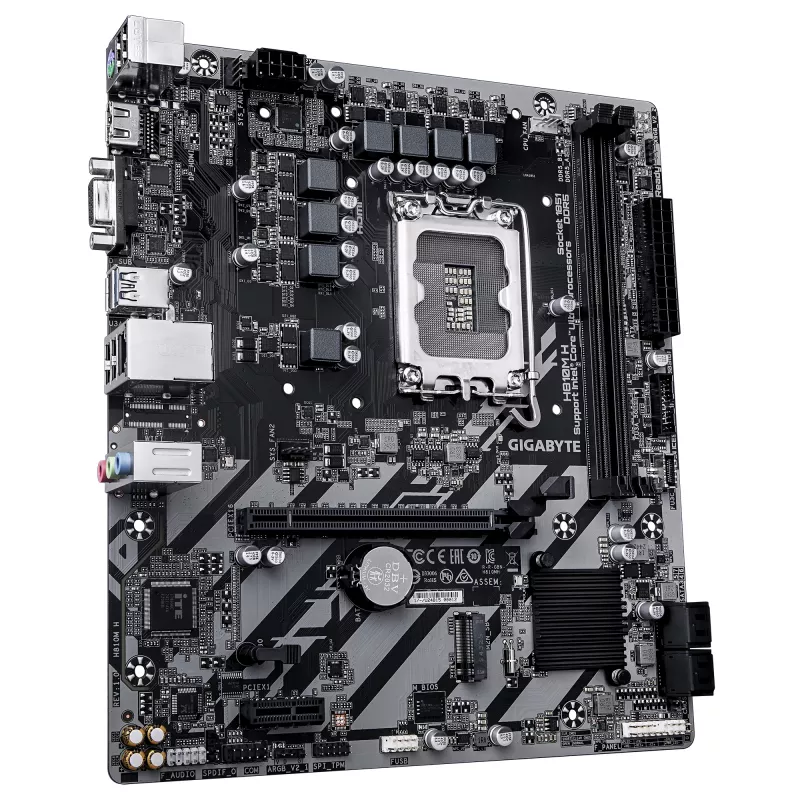 Emaplaat GIGABYTE H810M H Micro ATX, Intel H810 kiibistik, LGA 1851, DDR5, 2x DIMM kuni 128 GB, PCIe 4.0, HDMI 2.1