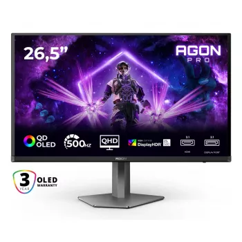 AOC AGON PRO AG276QKD2 arvutimonitor 67,3 cm (26,5 tolli) 2560 x 1440 pikslit Quad HD QD-OLED must, hall