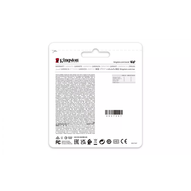 Kingston Technology DataTraveler 64GB USB3.2 Gen 1 Exodia M (must + sinine) – 2 tk