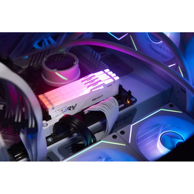 Kingston Technology FURY Beast 32GB 6000MT/s DDR5 CL30 DIMM Valge RGB EXPO