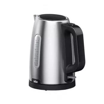 Braun PurShine WK102AI-WK1500BK elektriline veekeetja 1,7 L 2200 W Must, Roostevaba teras