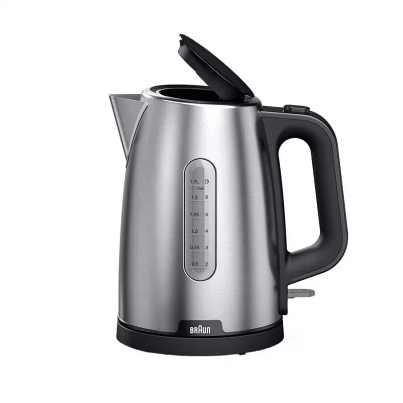 Braun PurShine WK102AI-WK1500BK elektriline veekeetja 1,7 L 2200 W Must, Roostevaba teras