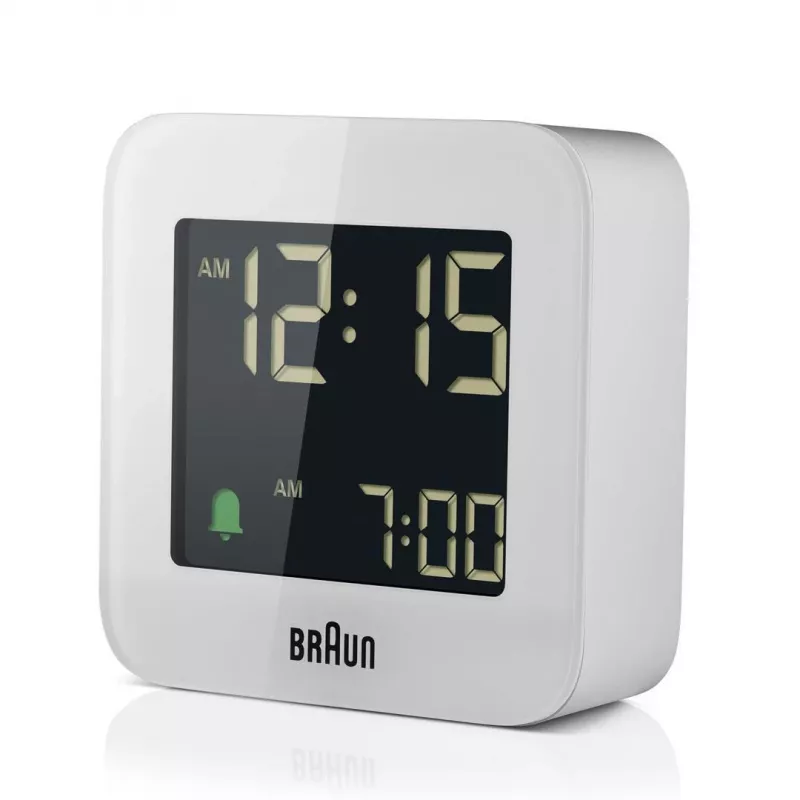 Braun BC08 digitaalne äratuskell valge