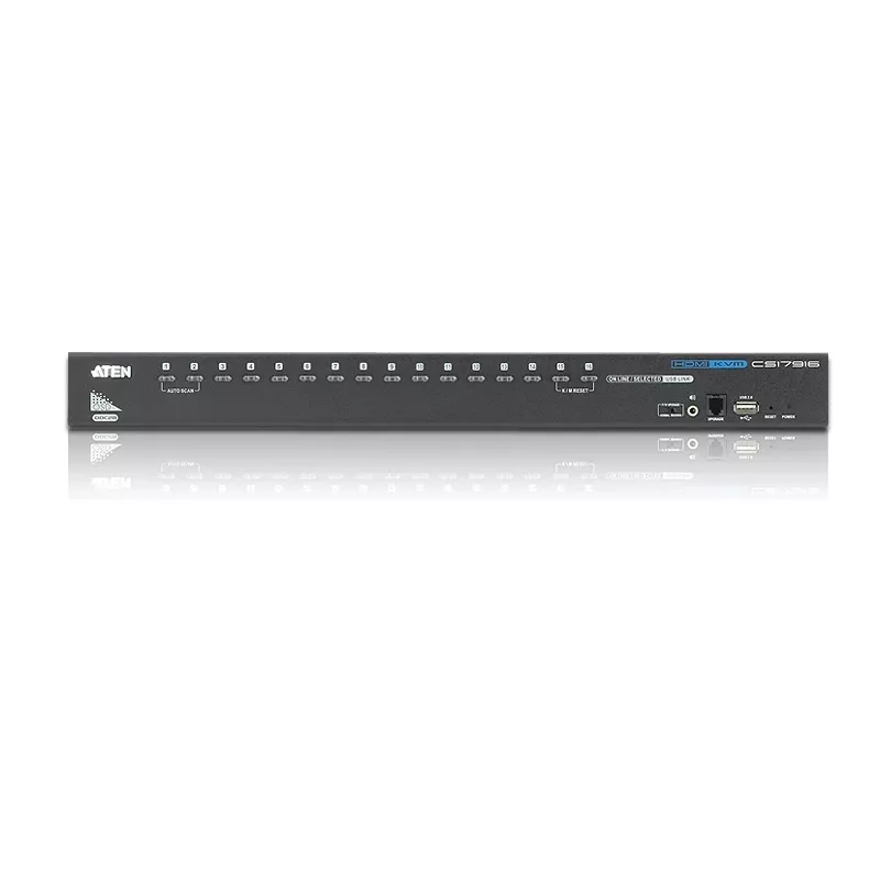 ATEN 16-pordiline USB-HDMI KVM-lüliti USB välisseadme pordiga, 1920 x 1200 pikslit, WUXGA, 8,66 W, must
