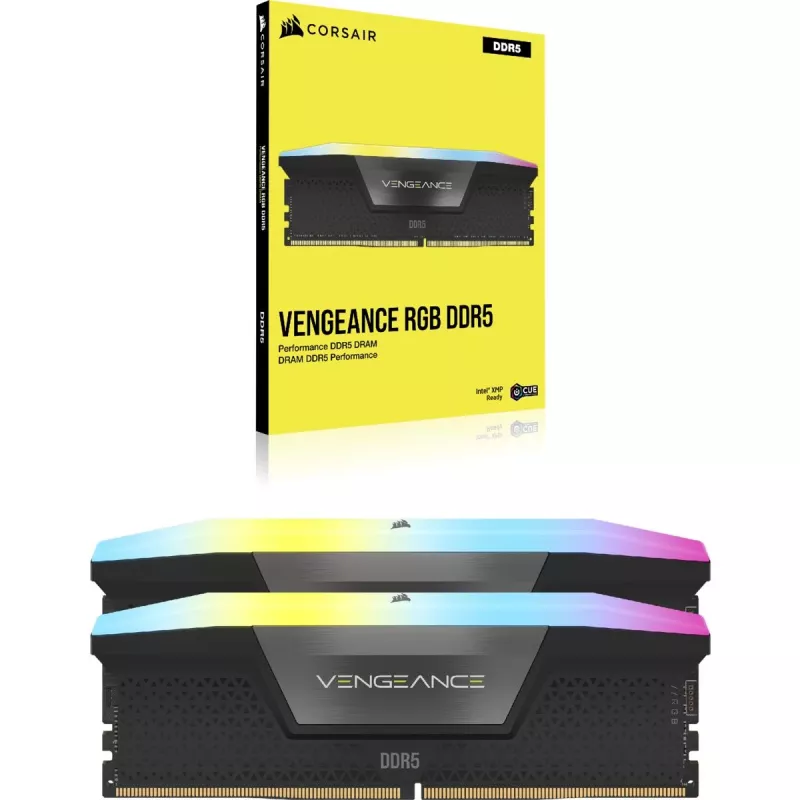 CORSAIR Memory 32GB DDR5 (2x16gb) Dram 5600mt/s CL40 mälukomplekt Vengeance RGB - Must