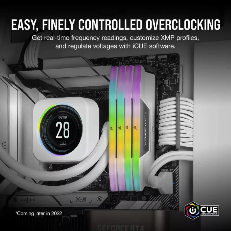 CORSAIR Memory 64GB DDR5 (2x32gb) Dram 5200mt/s CL40 Memory Kit Vengeance RGB Valge