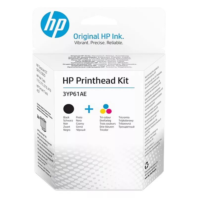 HP 3YP61AE Must/Tri-värv GT Prindipeakomplekt, must, tsüaan, magenta, kollane, pigmendipõhine tint, värvipõhine tint, 2 tk