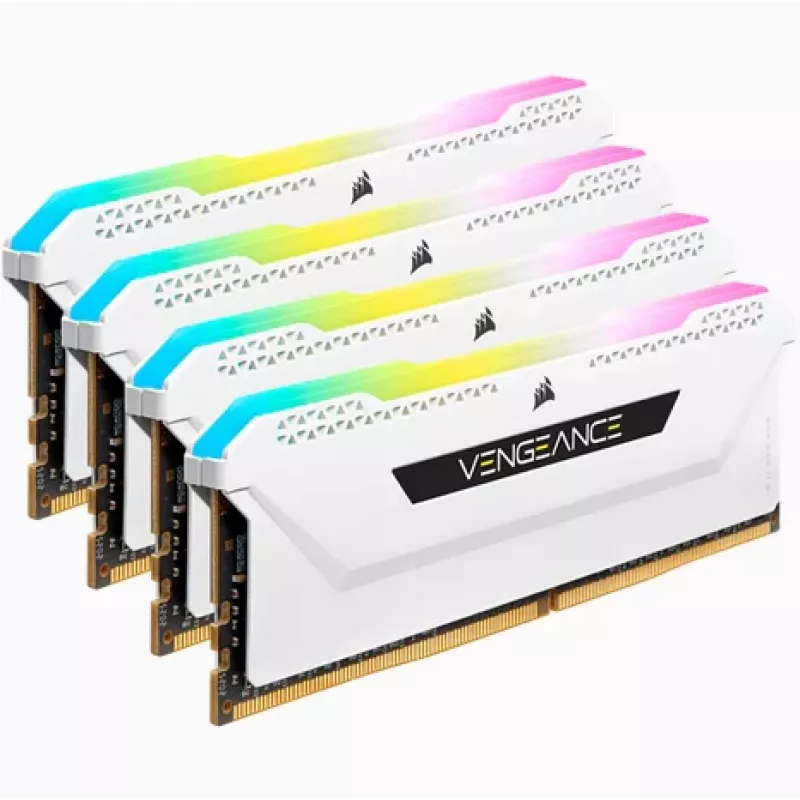 CORSAIR mälu 64GB DDR4 (4 x 16GB) DRAM 3200MHz C16 mälukomplekt Vengeance RGB Pro Valge