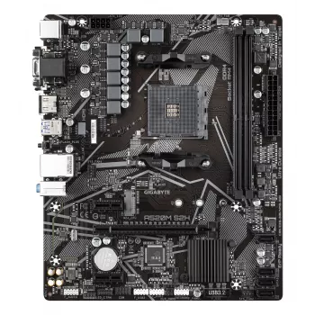 GIGABYTE A520M S2H emaplaat - toetab AMD Ryzen 5000 seeria AM4 protsessoreid, 4+3 faasiline puhas digitaalne VRM, kuni 5100 MHz DDR4 (OC), PCIe 3.0 x4 M.2, GbE LAN, USB 3.2 Gen 1