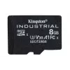 Kingston Technology 8GB microSDHC Industrial C10 A1 pSLC kaart + SD-adapter