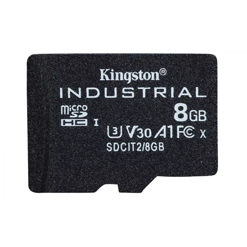 Kingston Technology 8GB microSDHC Industrial C10 A1 pSLC kaart + SD-adapter