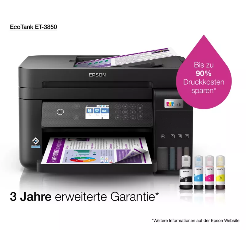 Epson EcoTank ET-3850 tindiprinter A4 4800 x 1200 DPI 33 ppm Wi-Fi