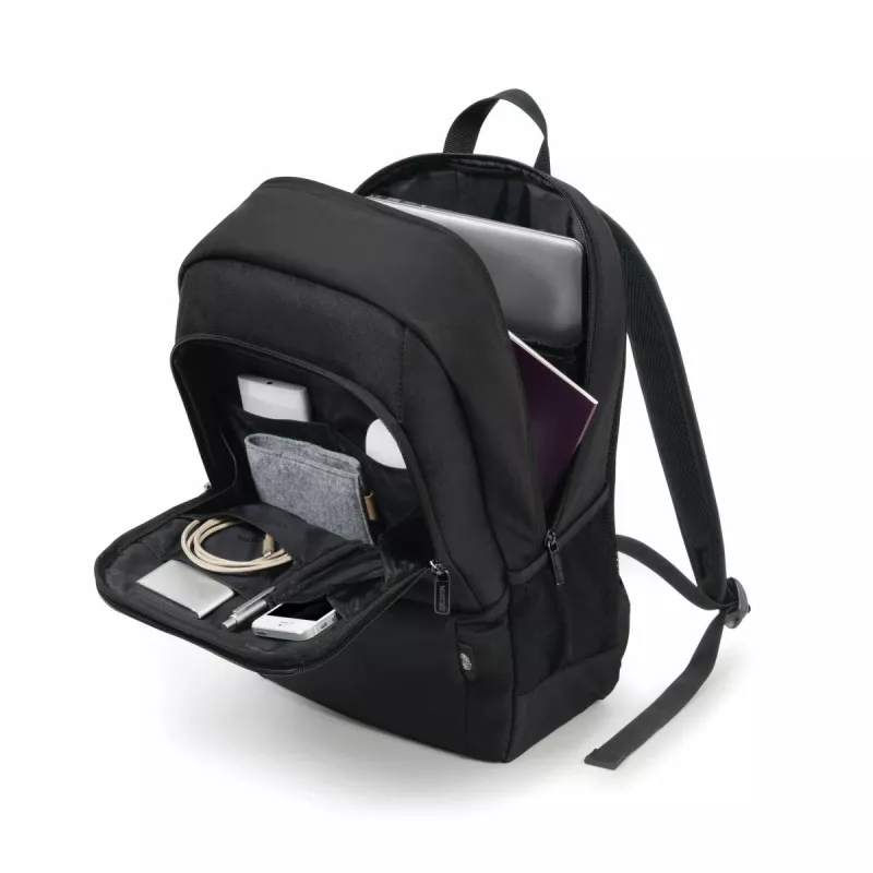 DICOTA Eco Backpack Base - 13-14,1-tolline sülearvuti seljakott - Must / 300d Rpet polüester