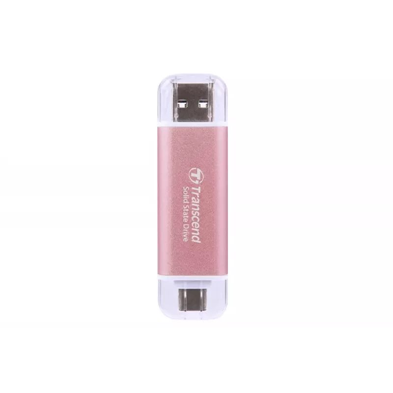 TRANSCEND Esd310p - 512 GB kaasaskantav SSD - USB tüüp-A / USB USB-C - roosa
