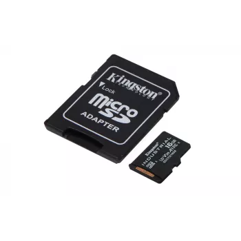 Kingston Technology 16GB microSDHC Industrial C10 A1 pSLC kaart + SD-adapter