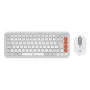 Logitech POP Icon Combo klaviatuur ja hiir universaalne Bluetooth QWERTY USA rahvusvaheline oranž valge