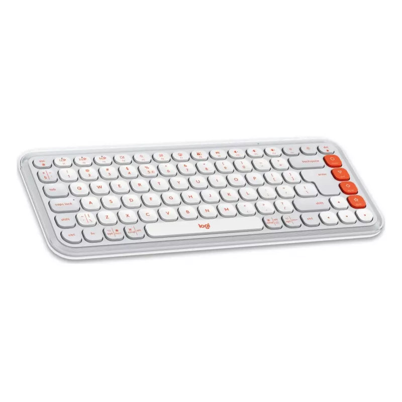 Logitech POP Icon Combo klaviatuur ja hiir universaalne Bluetooth QWERTY USA rahvusvaheline oranž valge