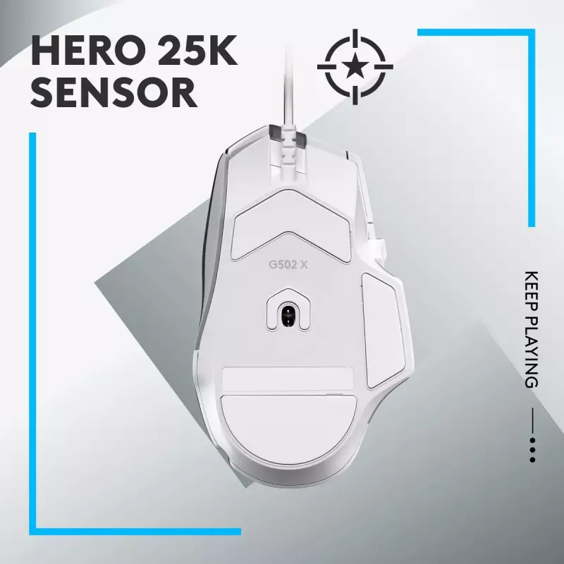 LOGITECH G502 X mänguhiir - USB - valge