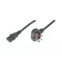 DIGITUS toitejuhe Ühendkuningriigi pistik 90° nurga all - C13 M/F 2m H05VV-F3G 1,00 mm² kaitse 5A must