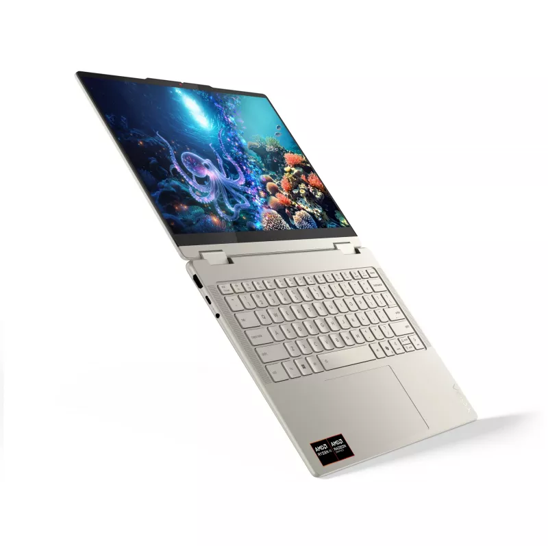 Lenovo Yoga 7 2-in-1 14AKP10 Copilot+ PC AMD Ryzen™ AI 7 350 hübriid (2-in-1) 35,6 cm (14 tolli) puutetundlik 2,8K 16 GB LPDDR5x-SDRAM 1 TB SSD Wi-Fi 7 (802.11be) Windows 11 Home Saksa hall