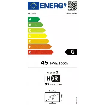 Samsung S95UC arvutimonitor 124,5 cm (49 tolli) 5120 x 1440 pikslit Dual QHD LCD must