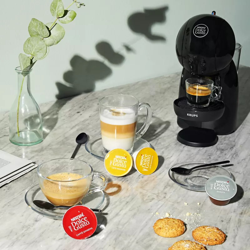 Espressomasin KRUPS Piccolo XS KP1A3B, 0,8 l veepaak, Dolce Gusto kapslid, 1600 W, tööpinnal, must
