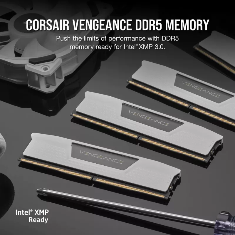 CORSAIR Memory 32GB (2x16gb) DDR5 Dram 6000mt/s CL36 AMD Expo & Intel Xmp Memory Kit Vengeance Valge