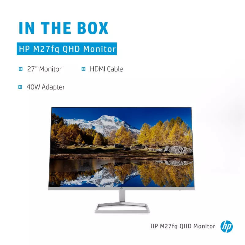 Monitor HP M27fq 27 tolli Quad HD 2560x1440 IPS LCD, 300 cd/m², 75 Hz, 5 ms, hõbedane