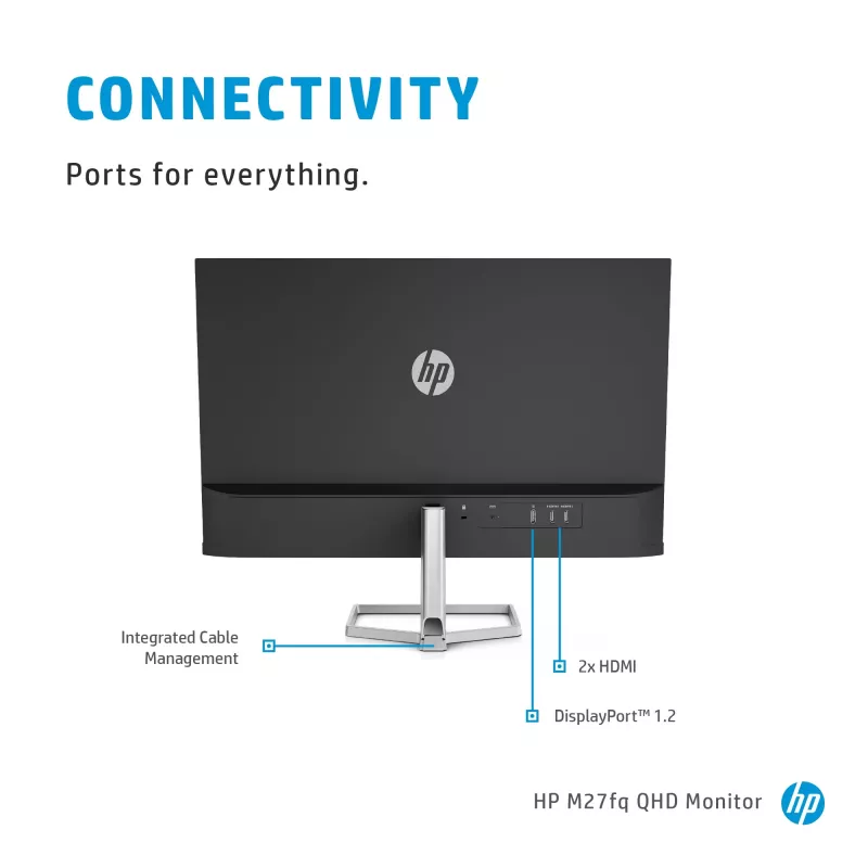 Monitor HP M27fq 27 tolli Quad HD 2560x1440 IPS LCD, 300 cd/m², 75 Hz, 5 ms, hõbedane