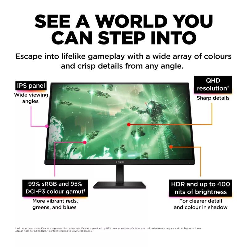 OMEN by HP 27-tolline QHD 165 Hz mängumonitor - OMEN 27q