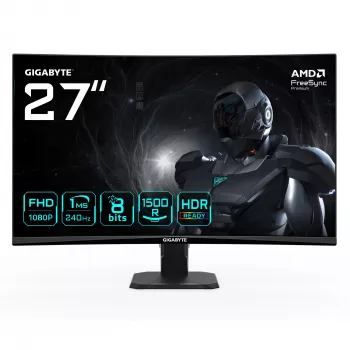 GIGABYTE GS27FC2 27-tolline FHD kumer mängurimonitor – 1920 × 1080, 240 Hz, 1, 350 cd/m², HDR-valmis, HDMI 2.0, DisplayPort 1.4