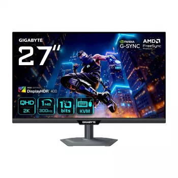 GIGABYTE M27Q3 27-tolline QHD mängumonitor - 2560 x 1440, 300Hz, 1ms, 400 cd/m², FreeSync Premium, DisplayHDR400, HDMI 2.0, DisplayPort 1.4