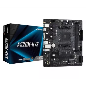 ASRock emaplaat A520M-HVS AM4 AMD A520 2 X DDR4 USB 3.2 SATA 3 7.1ch HD Audio mATX