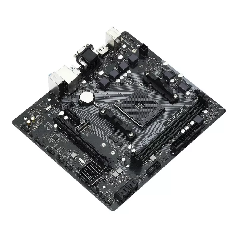 ASRock emaplaat A520M-HVS AM4 AMD A520 2 X DDR4 USB 3.2 SATA 3 7.1ch HD Audio mATX