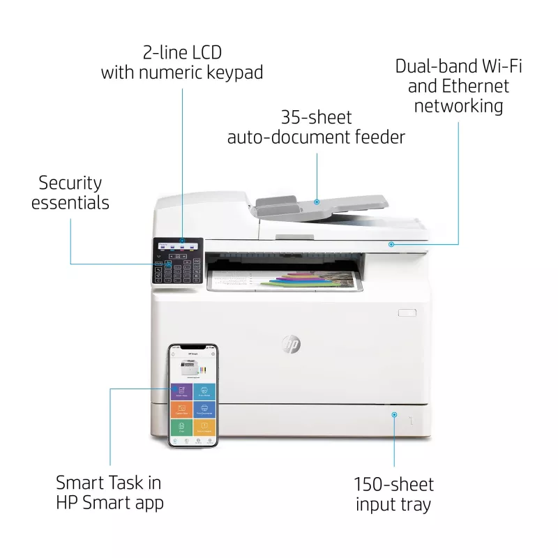 HP Color LaserJet Pro MFP M183fw, Laser, värviprinter, 600 x 600 DPI, A4, otseprintimine, valge
