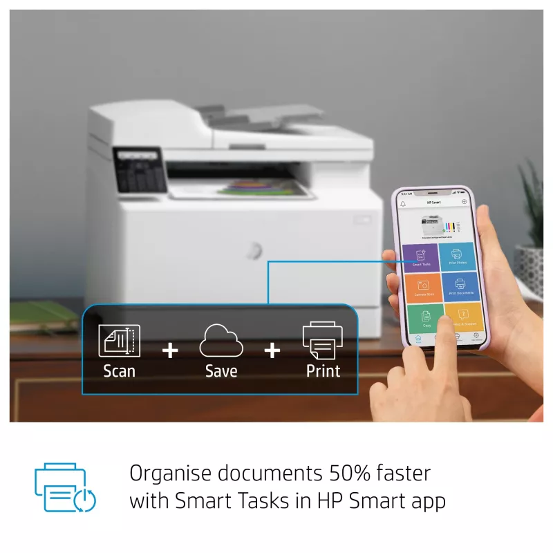 HP Color LaserJet Pro MFP M183fw, Laser, värviprinter, 600 x 600 DPI, A4, otseprintimine, valge
