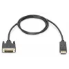 DIGITUS DisplayPort-adapterkaabel, DP - DVI (24+1) M/M, 2 m lukustusega, DP 1.2 ühilduv, CE, must
