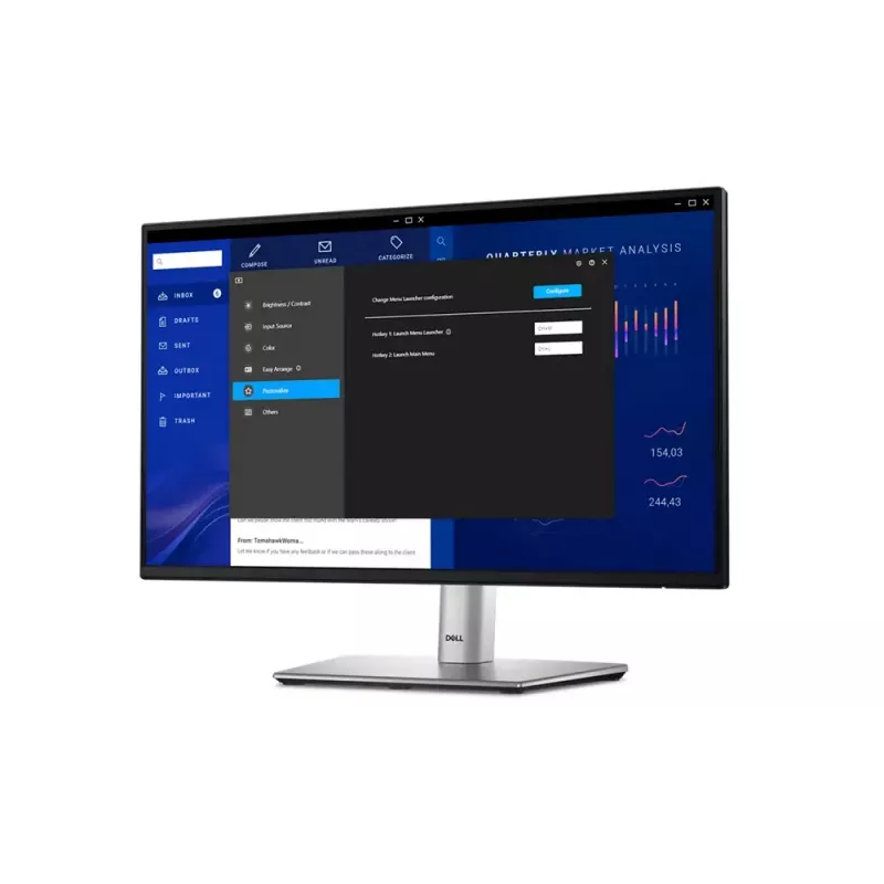 DELL P Series P2225H arvutimonitor 54,6 cm (21,5 tolli) 1920 x 1080 pikslit Full HD LCD must, hõbedane