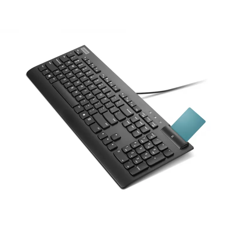 Juhtmega täissuuruses nutikaardiga klaviatuur Lenovo Smartcard Wired II — saksa paigutus, USB, 106 klahvi, must