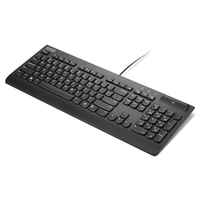 Juhtmega täissuuruses nutikaardiga klaviatuur Lenovo Smartcard Wired II — saksa paigutus, USB, 106 klahvi, must