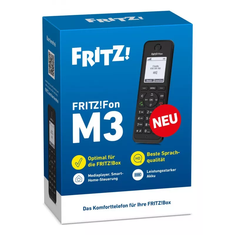 DECT telefon FRITZ Fon M3 juhtmeta telefonitoru helistaja ID must