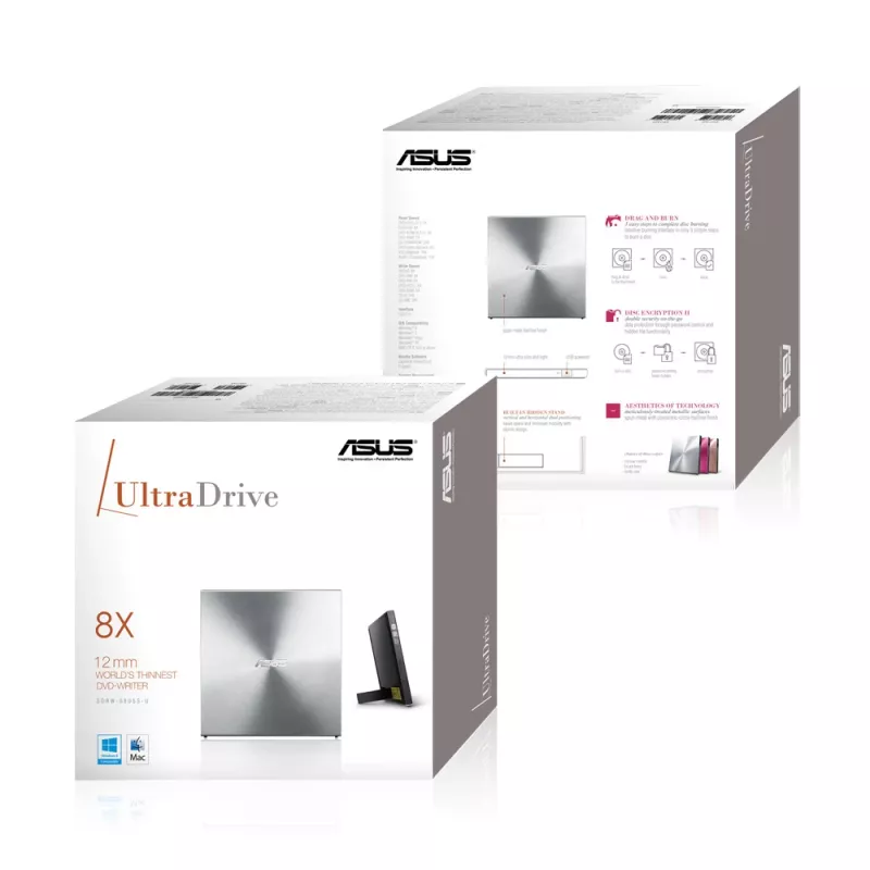 ASUS SDRW-08U5S-U optiline kettaseade DVD Super Multi DL Metallic