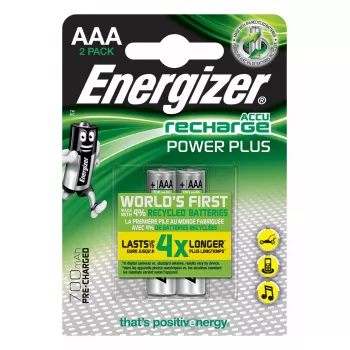 Laetav aku Energizer Power Plus AAA NiMH 1,2 V, 2 tk, 44,5 mm x 10,5 mm, 11 g