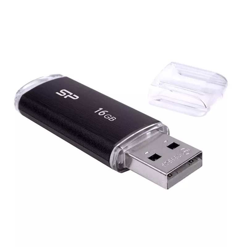 SILICON POWER Ultima U02 - 16 GB USB-mälupulk - USB 2.0 - Must (moq-30)