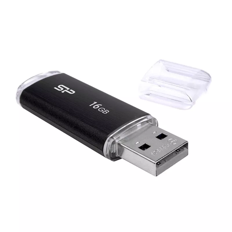SILICON POWER Ultima U02 - 16 GB USB-mälupulk - USB 2.0 - Must (moq-30)