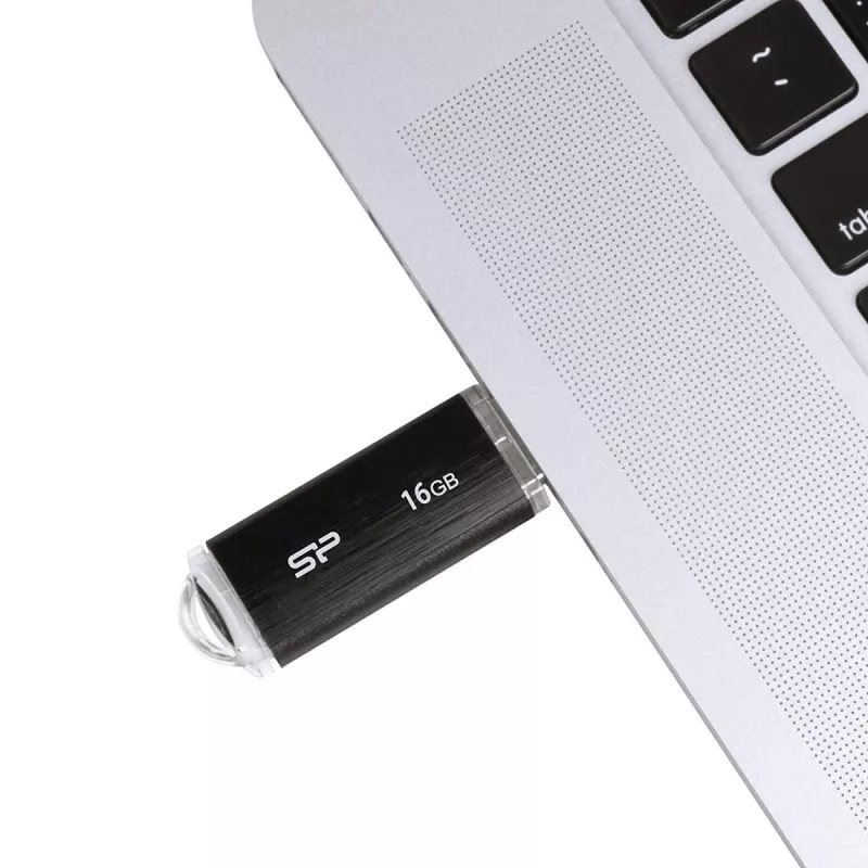 SILICON POWER Ultima U02 - 16 GB USB-mälupulk - USB 2.0 - Must (moq-30)